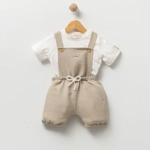 Ensemble bébé garçon salopette en mousseline brodée koala