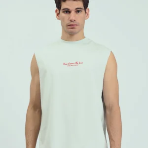 T-shirt homme sans manches avec imprimé au dos moderne – coupe confortable – TNK25SPRO20480TM1