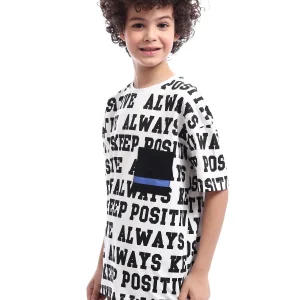 T-shirt enfant à imprimés colorés avec slogans amusants - TSH24SARO32581TB1
