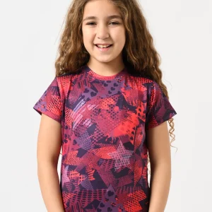 T-shirt fille à manches courtes, imprimé all-over étoiles & motifs – TSH24SARR71081MG1