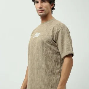 T-shirt homme design moderne en tissu côtelé - TSH24SERO20221TM1