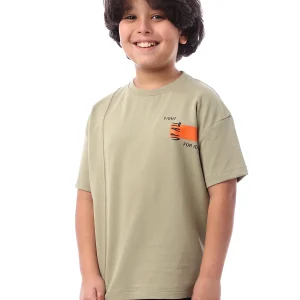 T-shirt pour garçon à manches courtes avec impression sur le côté - TSH24SPRO32617TJ1