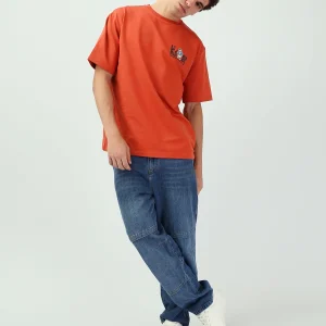 T-shirt orange homme avec imprimé – Style décontracté et moderne - TSH25SBRS20539TM1