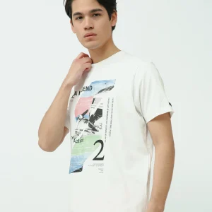 T-shirt Homme Blanc Imprimé Graphique – Style Casual Moderne - TSH25SPRS20336TM1