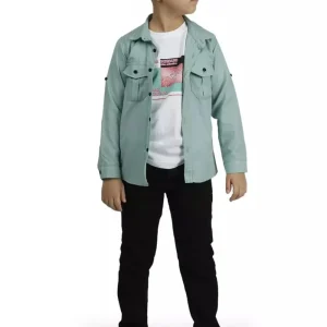 Ensemble Garçon Casual 3 Pièces Chemise T-shirt et Pantalon