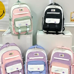 Sac à dos scolaire pour filles – Couleurs pastel & plein de poches !