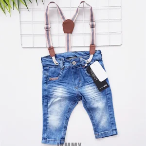 Salopette bébé en denim avec bretelles