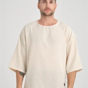 t‑shirt homme oversize col rond manches courtes