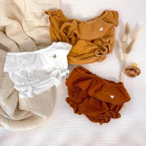 Bloomer volanté en gaze de coton