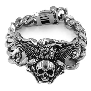 Bracelet acier tête de mort