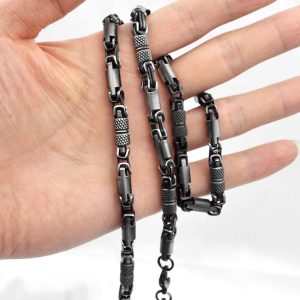 Chaine homme acier inoxydable noir