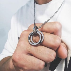 Collier argent acier inoxydable