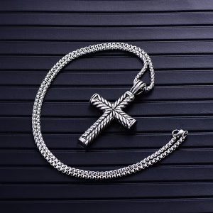 Collier croix acier inoxydable