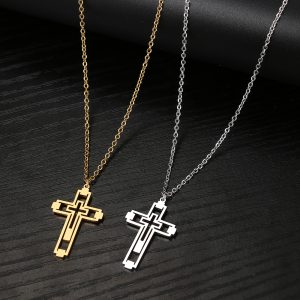 Collier croix ras de cou