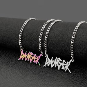 Collier lettre acier inoxydable