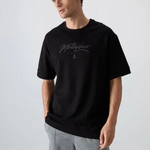 T-shirt homme oversize imprimé en coton épais au toucher doux - 88320