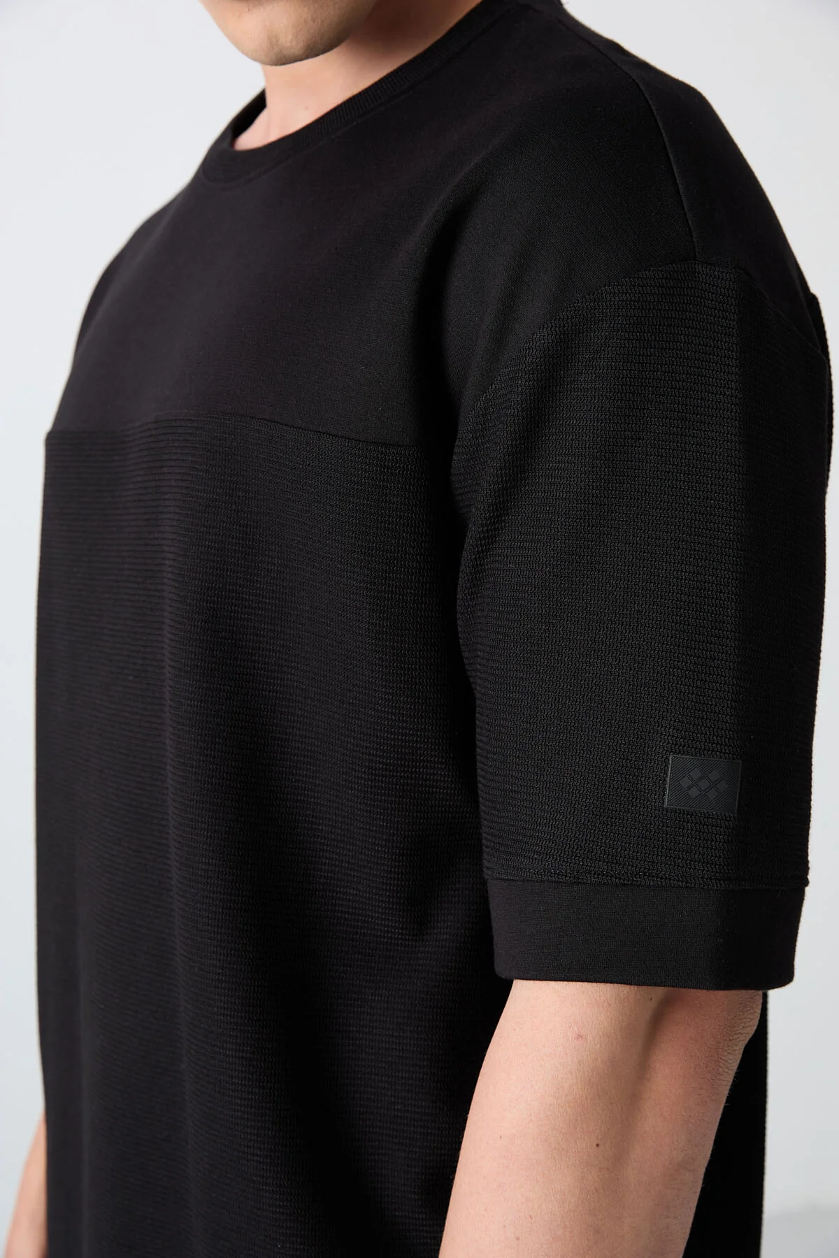 T-shirt homme oversize basic en coton épais à texture marquée - 88340 – Image 4