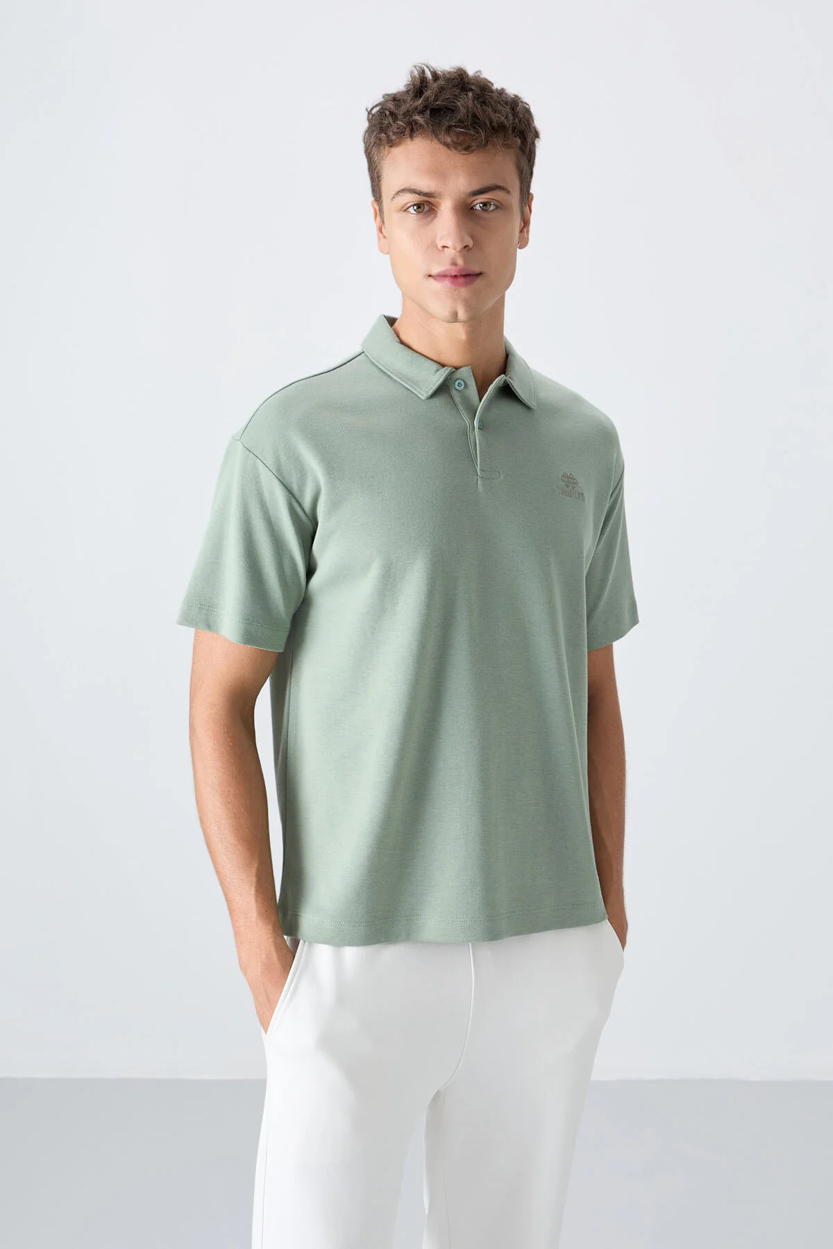 polo oversize homme coton épais doux- 88327