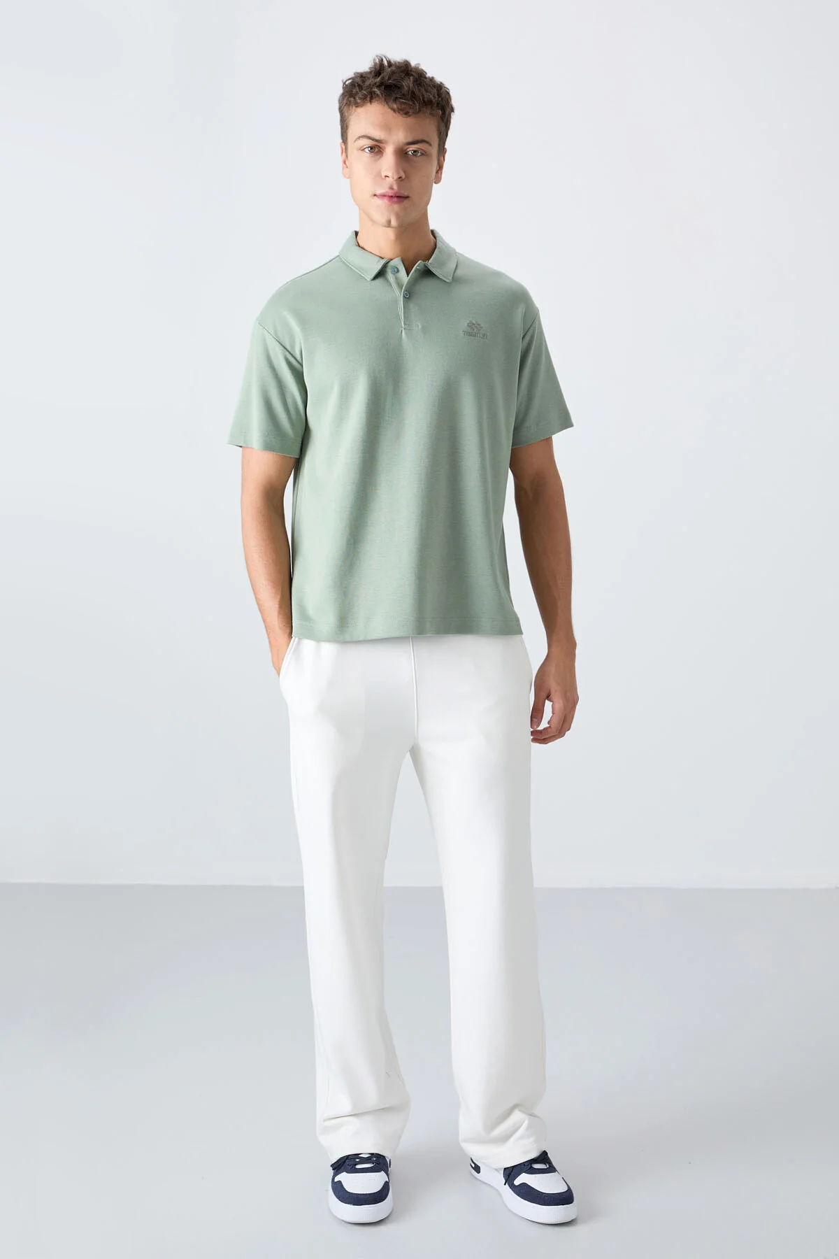 polo oversize homme coton épais doux- 88327 – Image 3