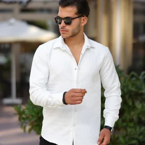 Chemise homme matelassée à motif géométrique en coton
