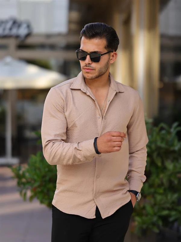 Chemise homme matelassée à motif géométrique en coton – Image 4