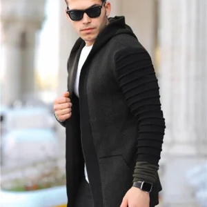 Poncho cardigan à manches décorées pour homme