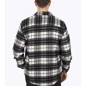 Chemise homme oversize bûcheron épaisse dégradé noir blanc