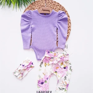 Ensemble Juana à fleurs manches ballon – coton