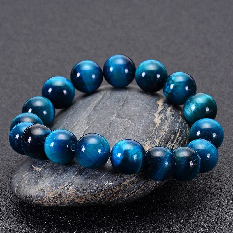 Bracelet œil de tigre homme bleu – Image 2