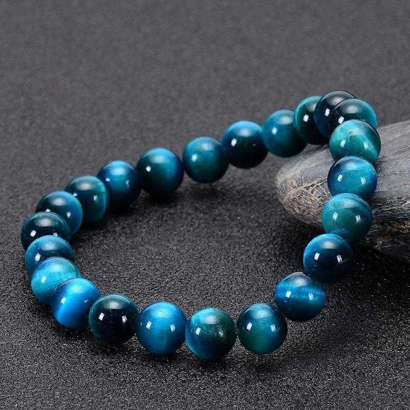 Bracelet œil de tigre homme bleu – Image 3