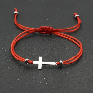 Bracelet croix cordon