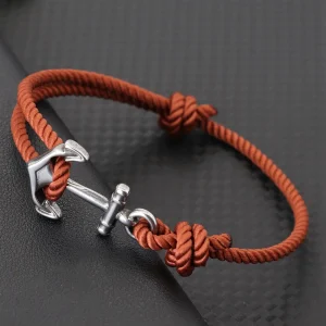Bracelet homme avec ancre marine