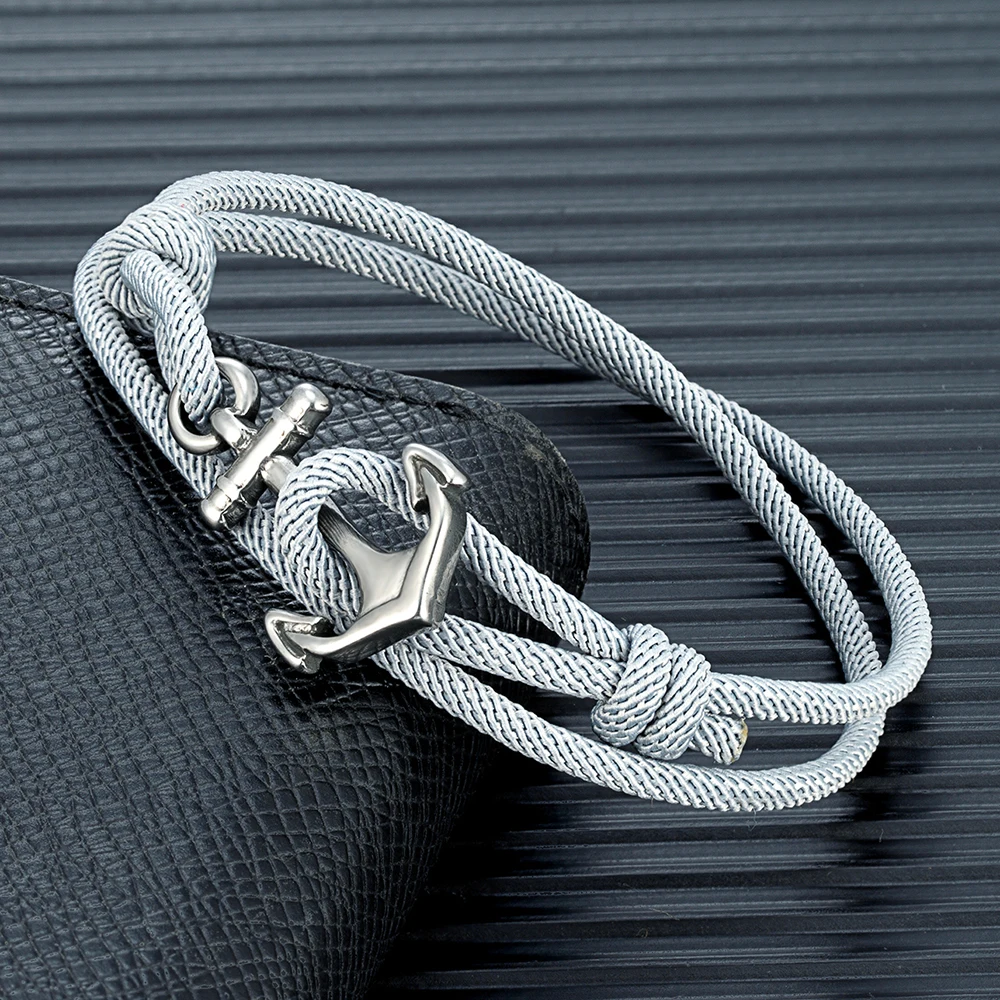 Bracelet corde avec ancre