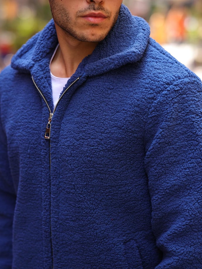 Veste homme en tissu peluche doux effet fourrure-40979 – Image 6