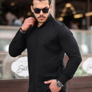 chemise homme oxford lycra manches longues élégante