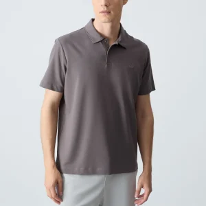 Polo homme en maille avec logo col polo coupe standard- 87748