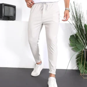 Pantalon homme fit texturé à double ourlet premium