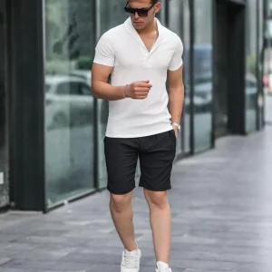 Chemise homme col smoking en coton tricoté